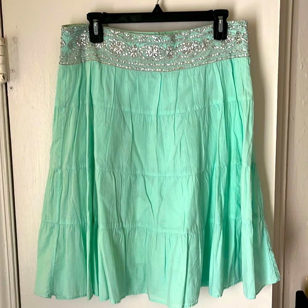 Lime leopard skirt